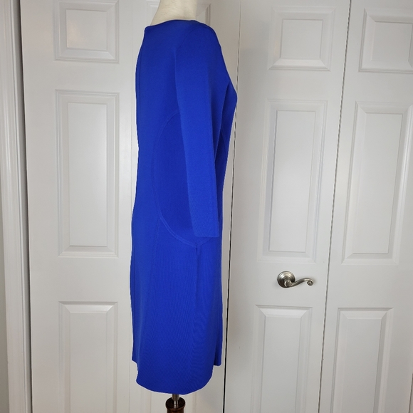 Ann Taylor Royal Blue Body Con Sweater Dress SZ M - Picture 2 of 16